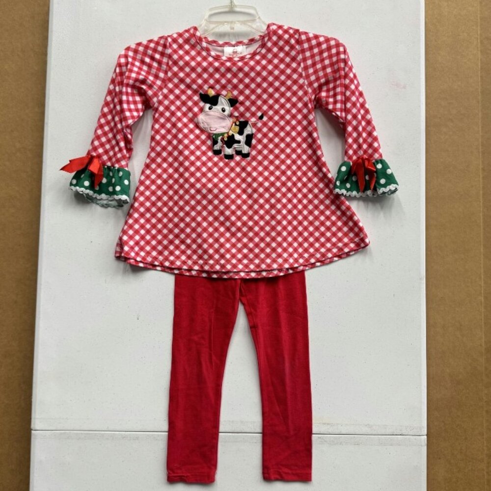 Ruffle Girl Christmas Outfit Girls Large (5)